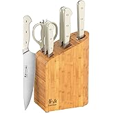 Cangshan APERTIVO Series 8-Piece Knife Block Set German Steel, Bamboo Block, 1026849 (White)