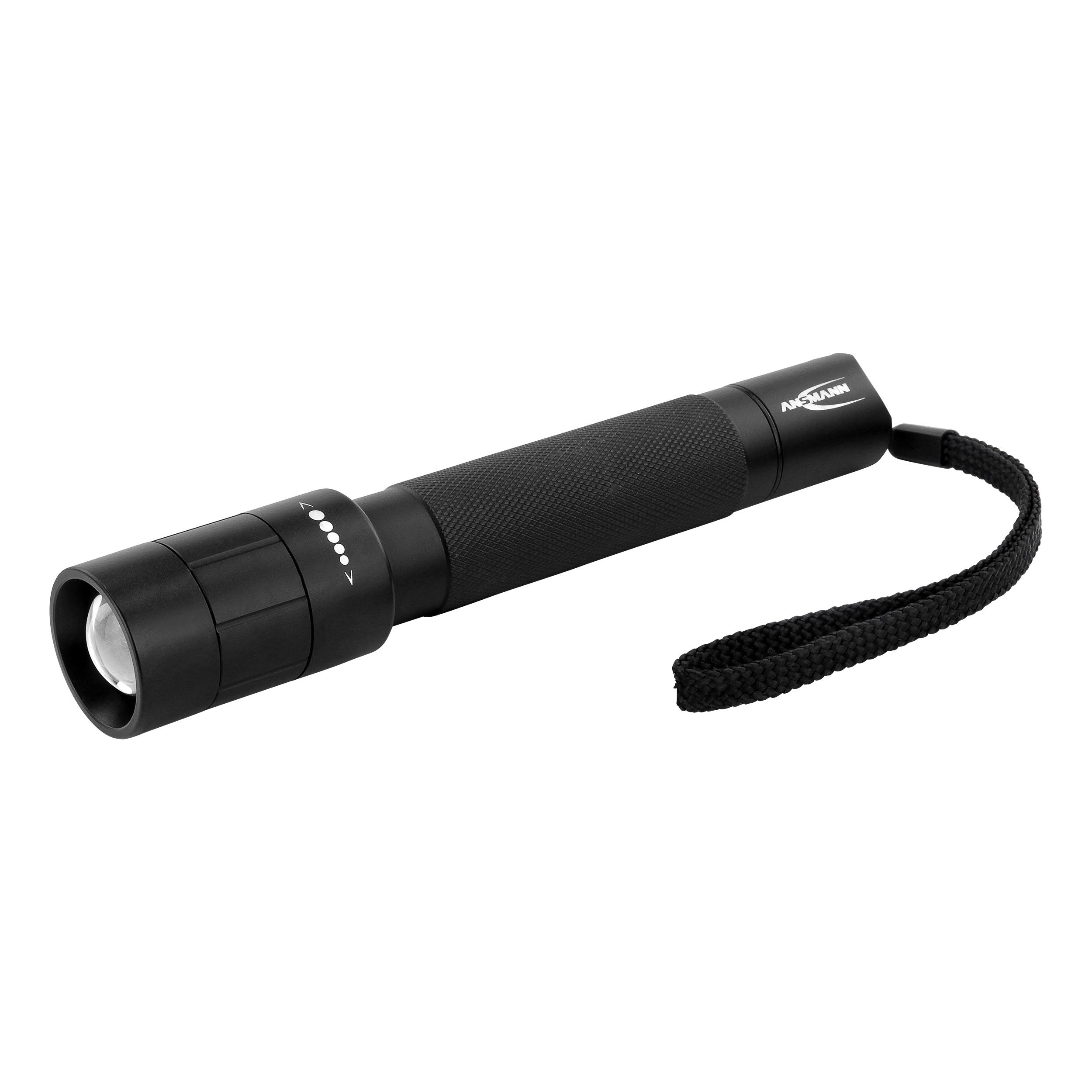 ANSMANN M200F M Series Torch Flashlight | Professional Torch for work and outdoor activities | Quality stepless focus from spotlight to floodlight | Includes 2 AA Alkaline Batteries & 3 year warranty