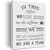 Inspirational Office Wall Art in This Office Quote Canvas Painting Prints for Wall Decor Framed Motivational Artwork Gifts(12x15 Inch)