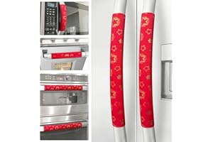Luludamier Refrigerator Door Handle Covers, Set of 6, Non-Slip Appliance Handle Covers, Washable Fridge Handle Covers, Keep Your Kitchen Clean, Microwave Oven Dishwasher Handle Protector(Christmas)