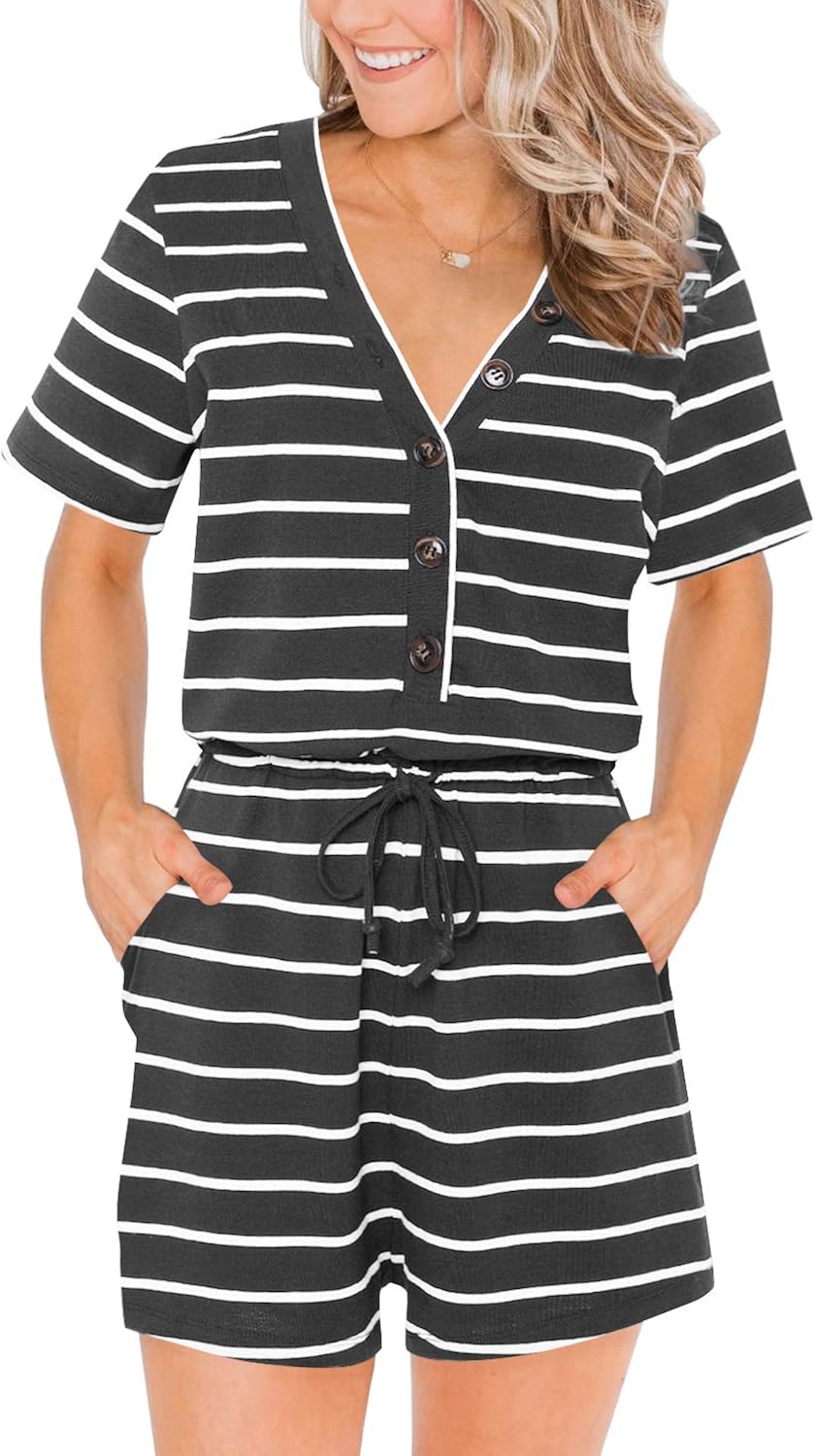 striped short romper