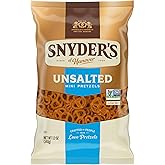 Snyder's of Hanover, Unsalted Mini Pretzels, 12 Oz Bag