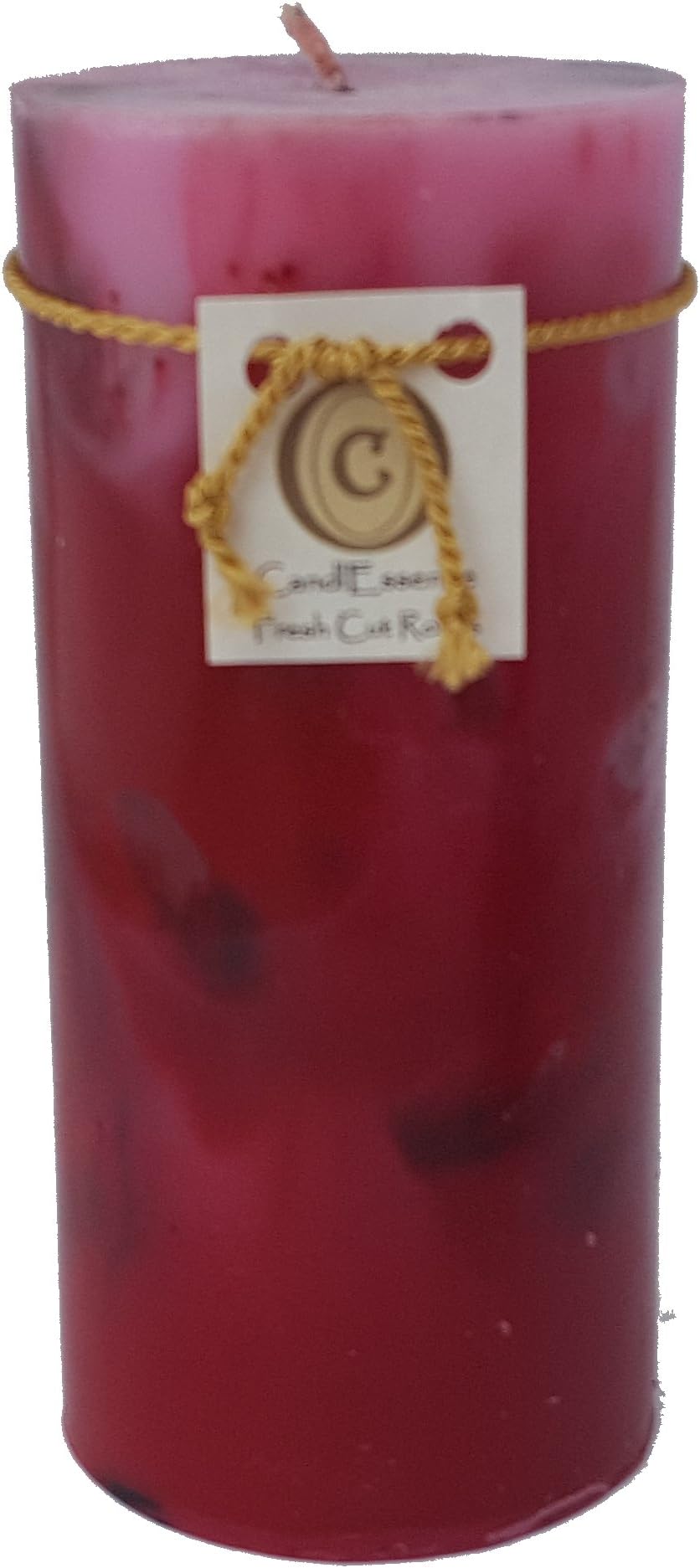Handmade Scented Candle - Long Burning Pillar - Fresh Cut Roses Scent (Medium)