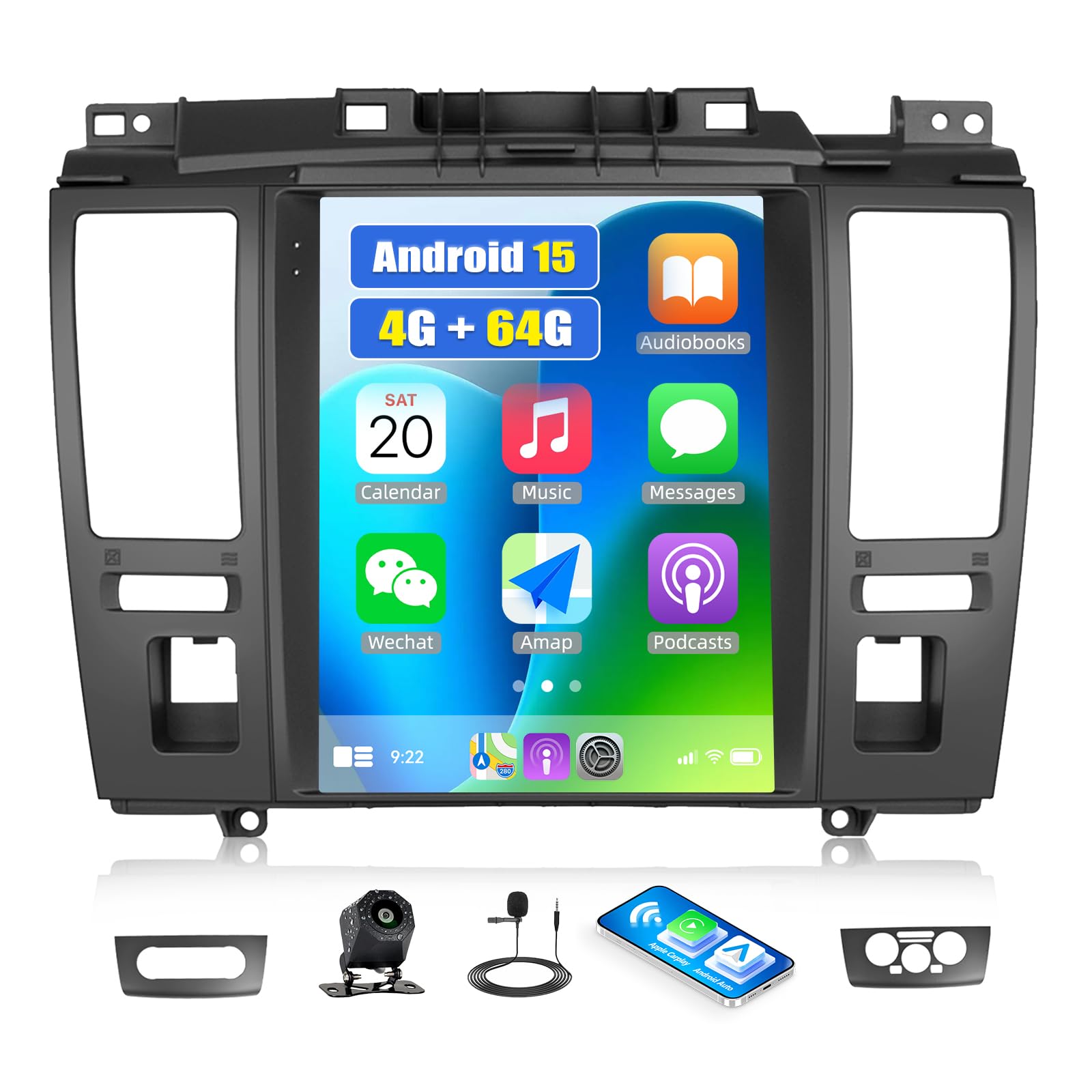 Photo 1 of [4G+64G] Android 15 Car Stereo for Nissan Versa 2007-2011 with Wireless CarPlay Android Auto,9.7" Touchscreen Nissan Versa Car Radio with Mirror Link WiFi/GPS,Bluetooth,FM/RDS,SWC EQ+Backup Camera