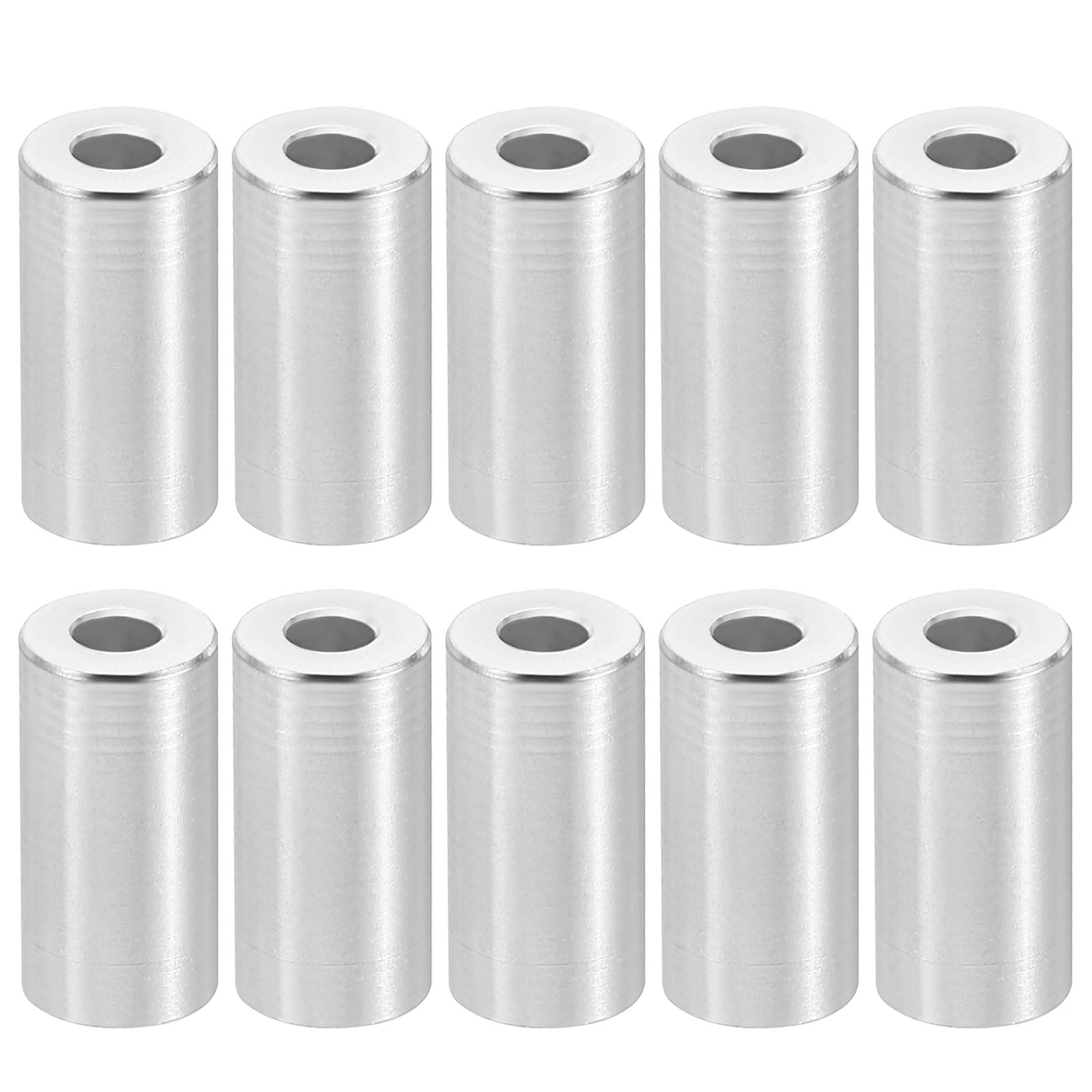 PATIKIL M4 Aluminum Spacers, 10 Pcs Metal Spacer Aluminum 4.2mm ID x 10mm OD x 20mm L Aluminum Spacer Screw Standoff Round for 5/32inch or M4 Screw Bolts