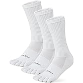 OrrinSports Toe Socks for Men Women Coolmax Crew Socks 3 Pairs Running Socks Athletic Breathable Five Finger Socks