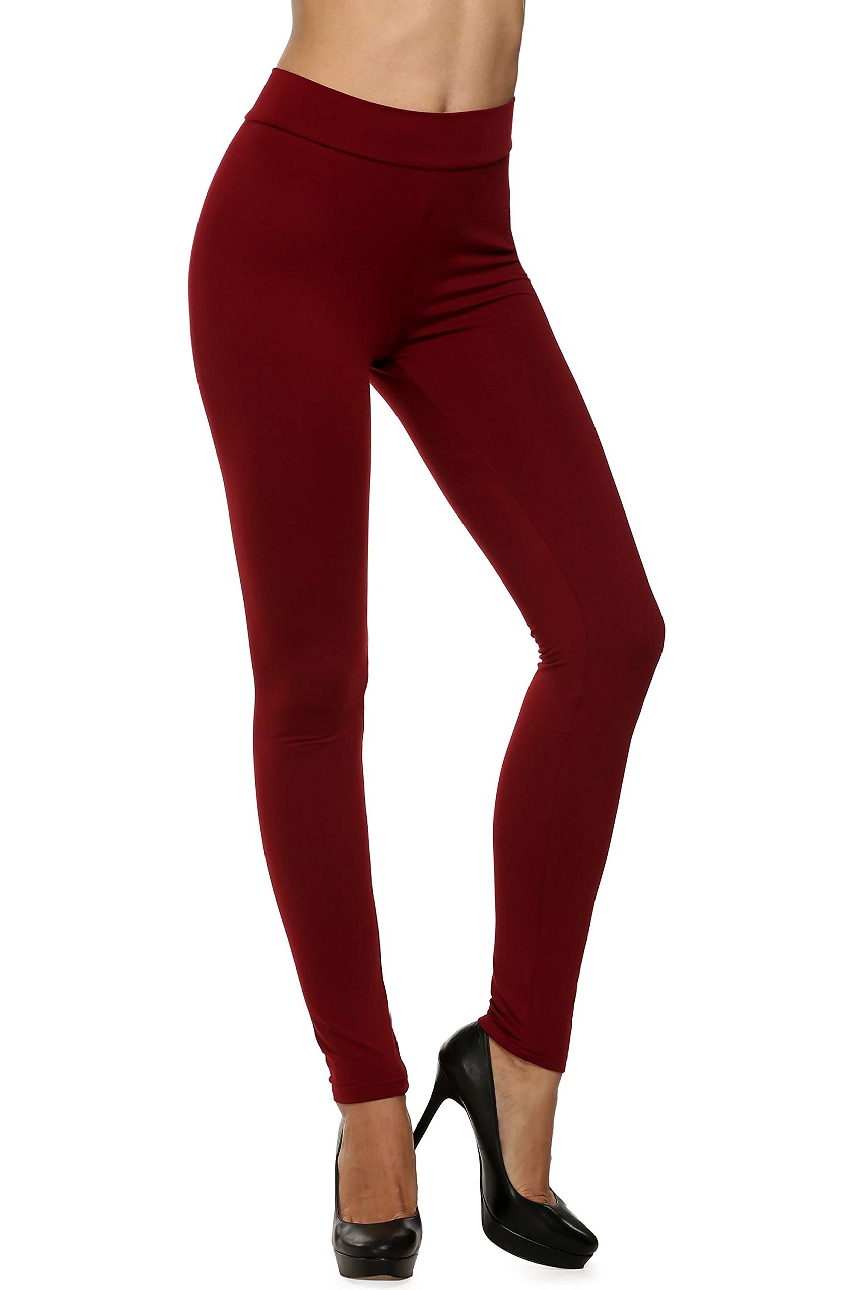 ELOVER Women Full Length Trousers Stretch Waist Leggings Skinny Pencil Pants Thick