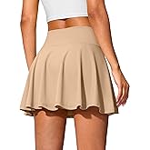 SANTINY 14" Tennis Skirt Golf Skorts with Pockets Tummy Control Shorts Pleated Skirts for Women Athletic Dressy Casual