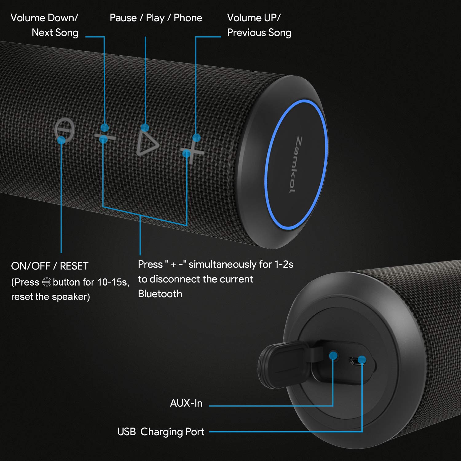 waterproof dustproof bluetooth speaker
