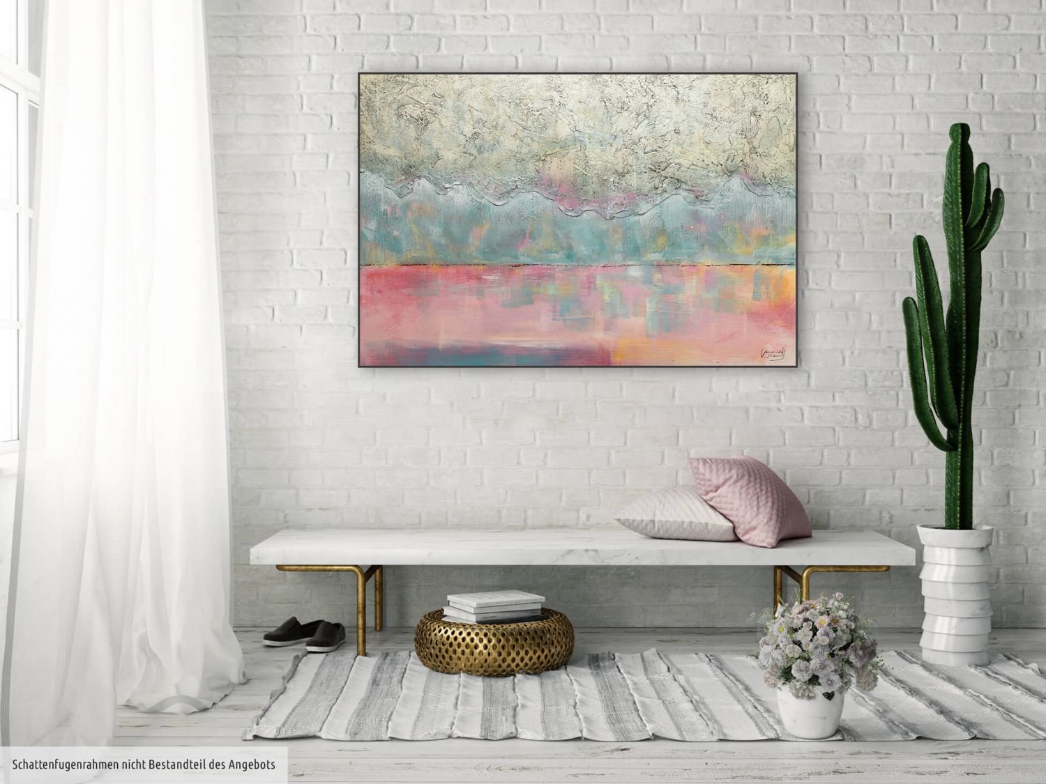 Kunstloft Acrylfarbe Gemalde Gedanken Sind Frei 120x80cm Abstrakt Turkis Pink Pastell Wandbild Acrylfarbebild Moderne Kunst Einteilig Mit Rahmen Original Handgemalte Leinwand Bilder Xxl Kuche Haushalt Wohnen Bilder Poster Kunstdrucke Skulpturen