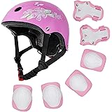 SAITI Kids Bike Helmet Toddler Helmet with Sports Protective Gear Set Knee Elbow Wrist Pads Ages 3-8 Years Old Boys Girls Mul