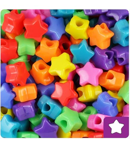 8oz Jumbo Plastic Pony Beads Mix - 1 Inch Large Hole Beads For Kids Crafts & Jewelry