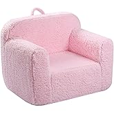 MOMCAYWEX Kids Snuggly-Soft Sherpa Chair, Cuddly Toddler Foam Chair for Boys and Girls, Pink