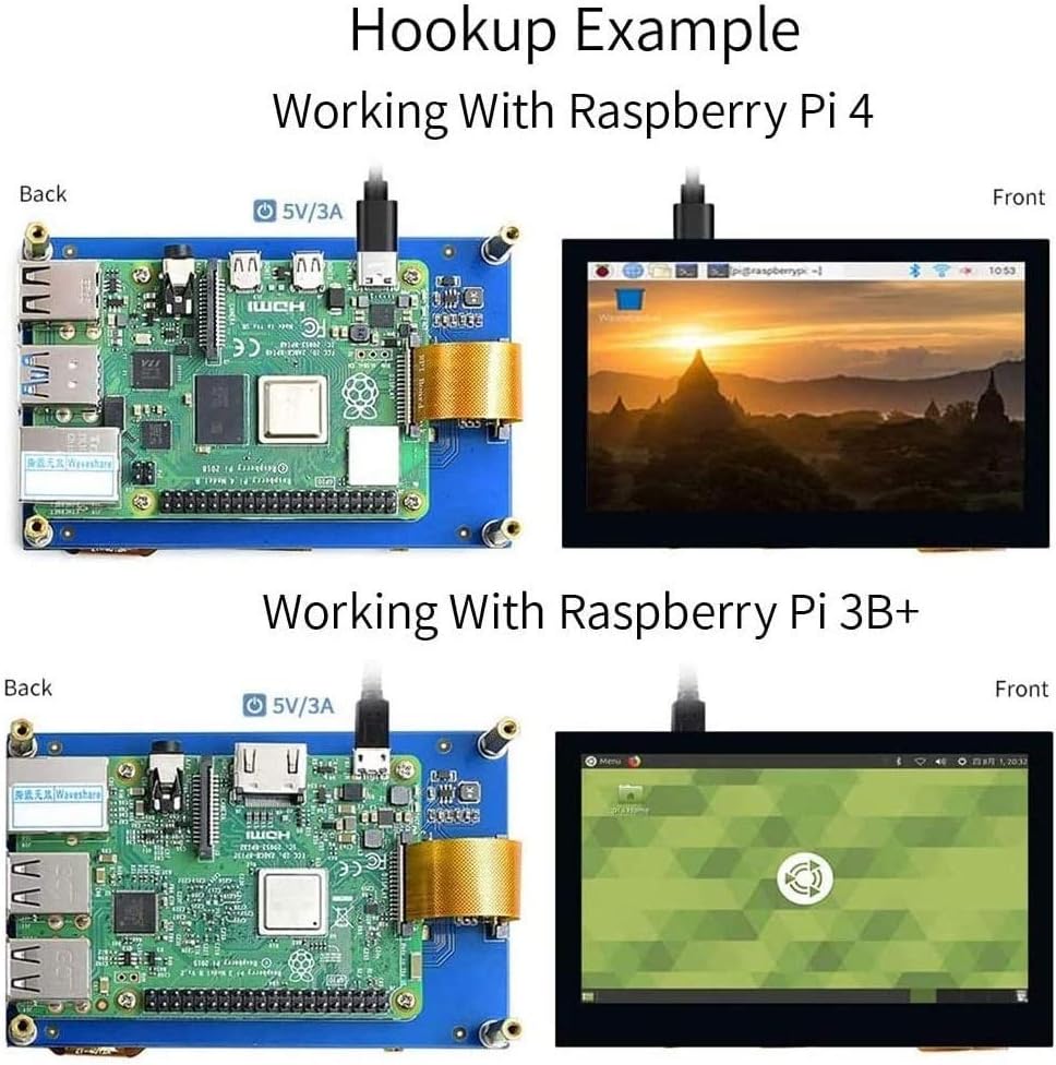 IBest 4.3inch DSI LCD Capacitive Touch Screen Display 800×480 Resolution IPS Wide Angle Monitor for Raspberry Pi 4B/3B+/3A+/3B/2B/B+/A+ - Image 4