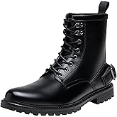 Jousen Mens Boots Motorcycle Boots High Top Fashion Mens Casual Boots Zipper Combat Boots