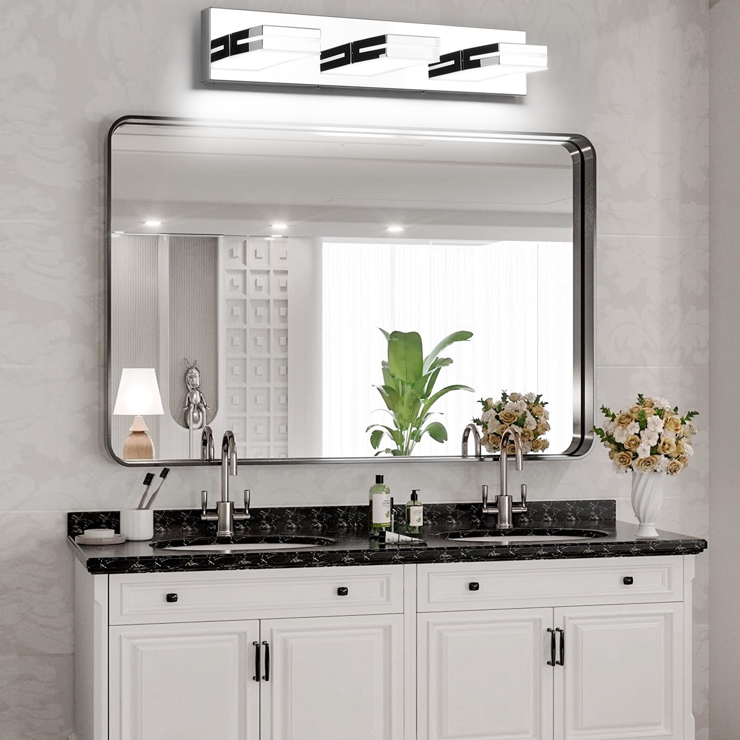 SineRise LED Modern Bathroom Vanity Light Fixtures (3-Light, 24-Inch ...