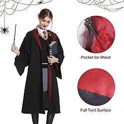 iMiibel Wizard Robe with Hooded, Black Wizard Cloak