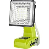 Adisipsoarin Cordless LED Work Light for Ryobi 18V Battery, 25W LED Floodlight with USB-A&amp;USB-C 2.1A Fast Charging Ports for Jobsite, Car Repairing, Camping, Emergency