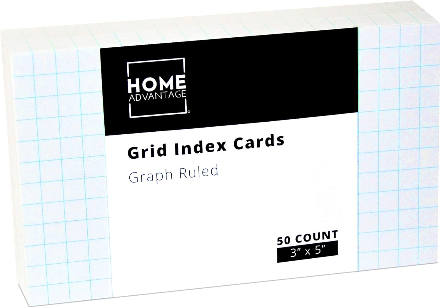 Home Advantage Double Sided Grid Index Cards, Graph Ruled (3-x-5-inch) : Office Products