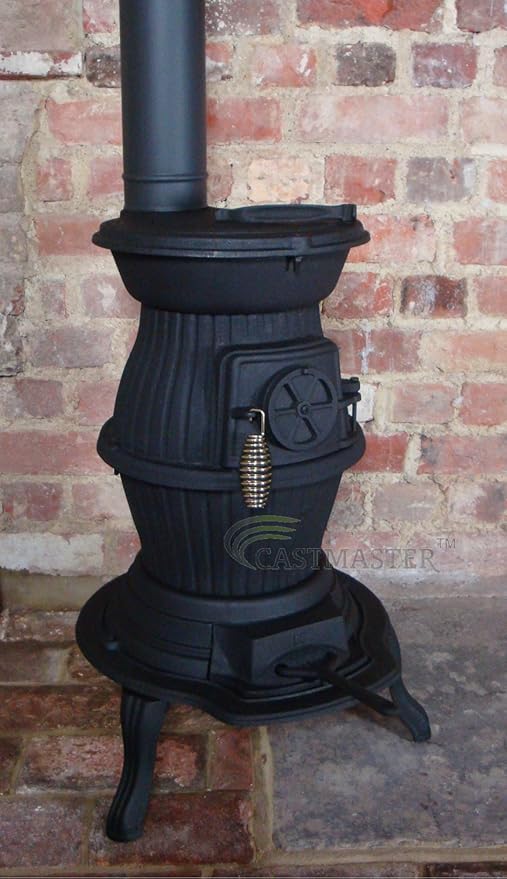 CAST IRON POT BELLY WOOD BURNING STOVE FOR NARROW BOAT, PATIO HEATER ETC 6KW Amazon