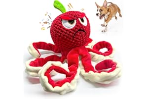 Jeefome Squeaky Dog Toys Octopus -Plush Stuffed Dog Chew Toys with Soft Fabric for Small Medium and Large Dogs,Interactive Tug of War Puppy Toys to Keep Them Busy