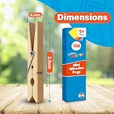 SOL 150pk Mini Wooden Pegs for Photos & Craft – Natural Finish, 2.5cm</wbr> x view 2