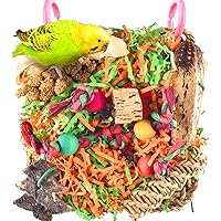 KATUMO Bird Toys, Conure Grass Mat Foraging Wall Toys Parrot Shredder Toys for Cockatiel, Conure, Lovebird, Budgie, Parakeet 