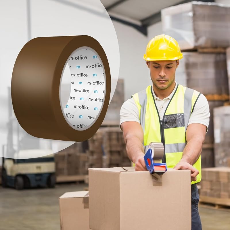 Cinta Adhesiva, Cinta Adhesiva Marrón de Embalar, Rollo de Cinta para Embalaje de Cajas, Envíos, Mudanzas y Manualidades, Precinto Seguro y Resistente, Cinta Adhesiva (36 unds, 36mmx66m)
