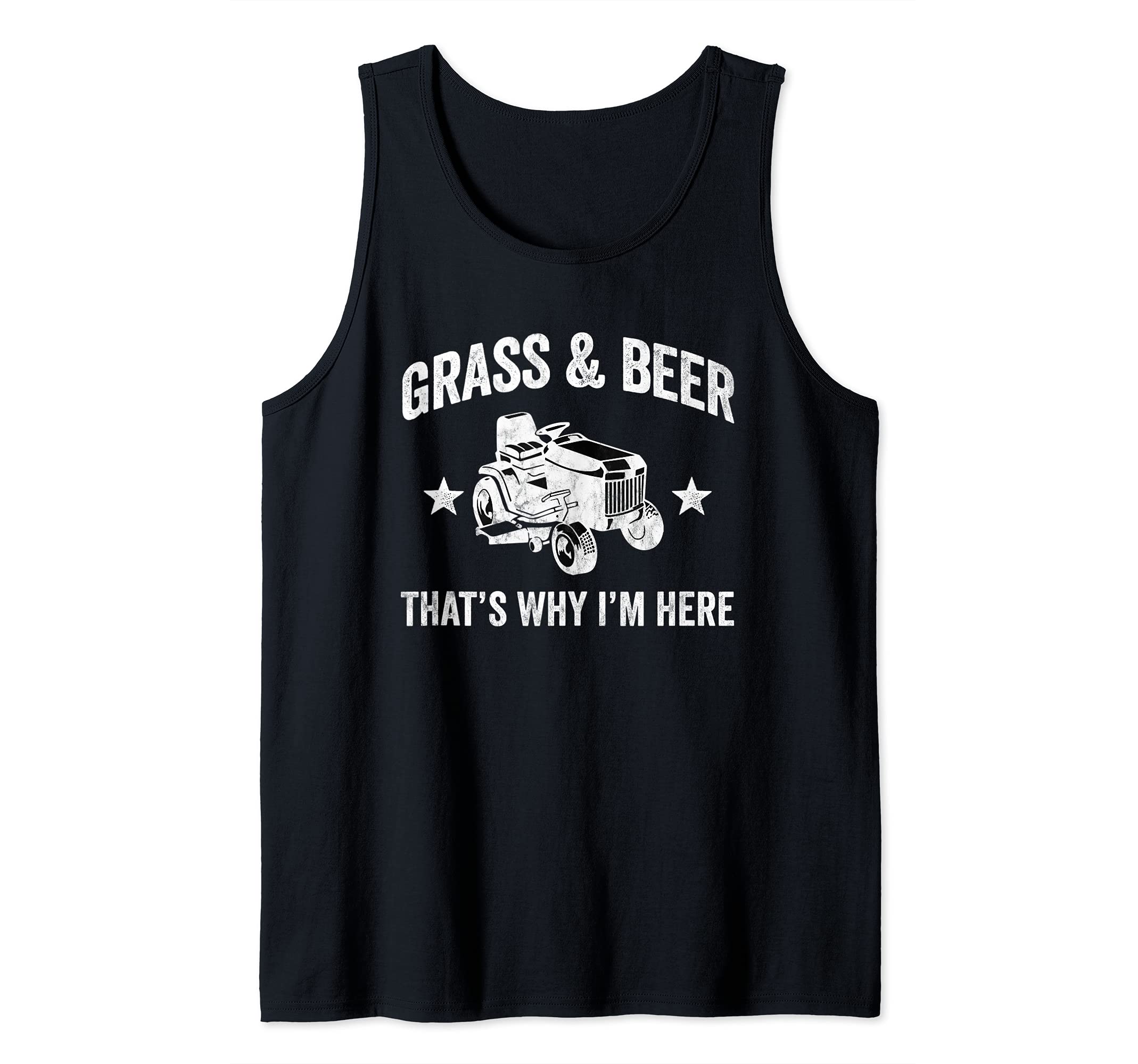 Grass and Beer funny Lawn mowing gardening landscaping Tank Top