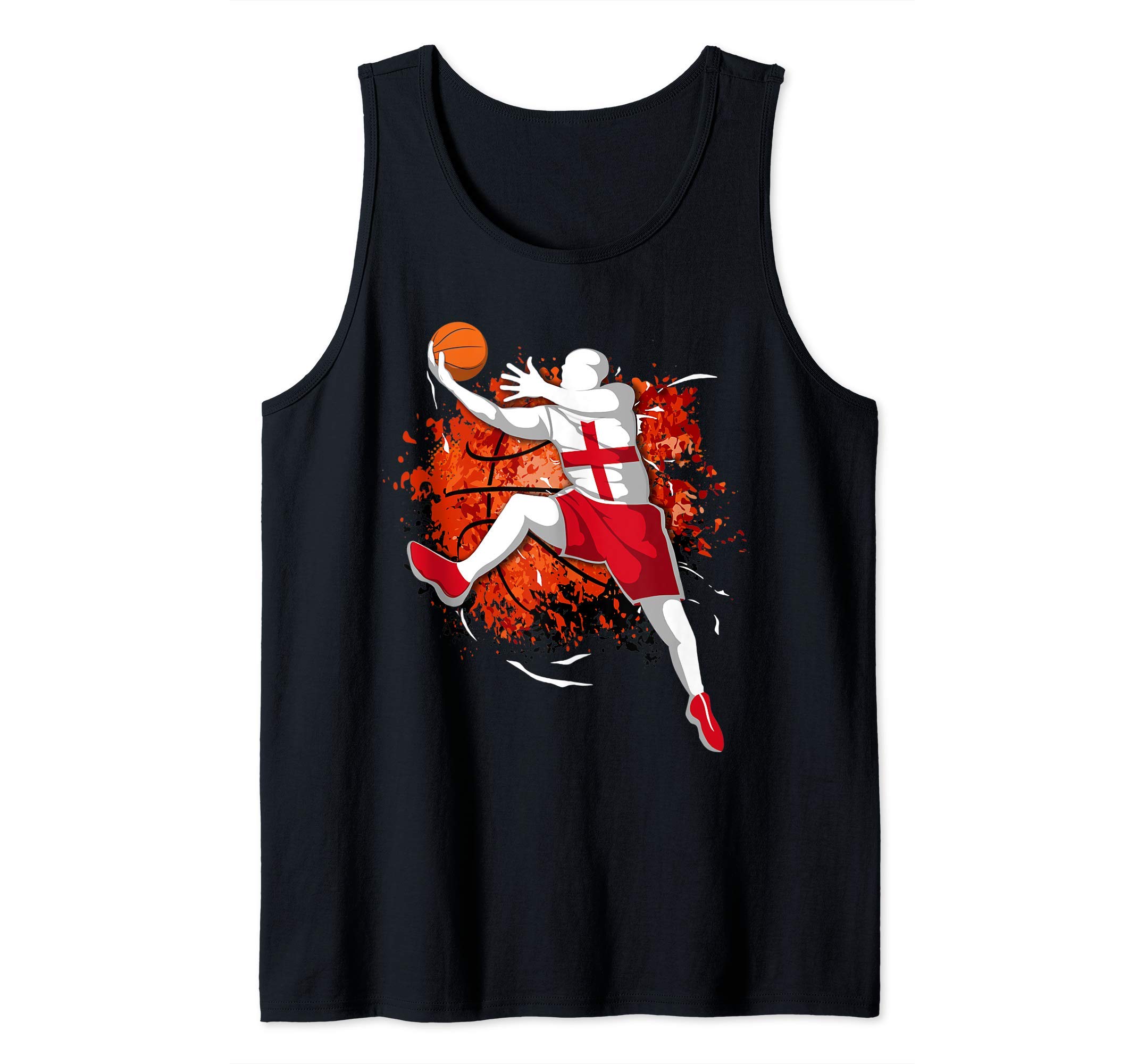 Proud England Basketball Lovers English National Flag Sport Tank Top