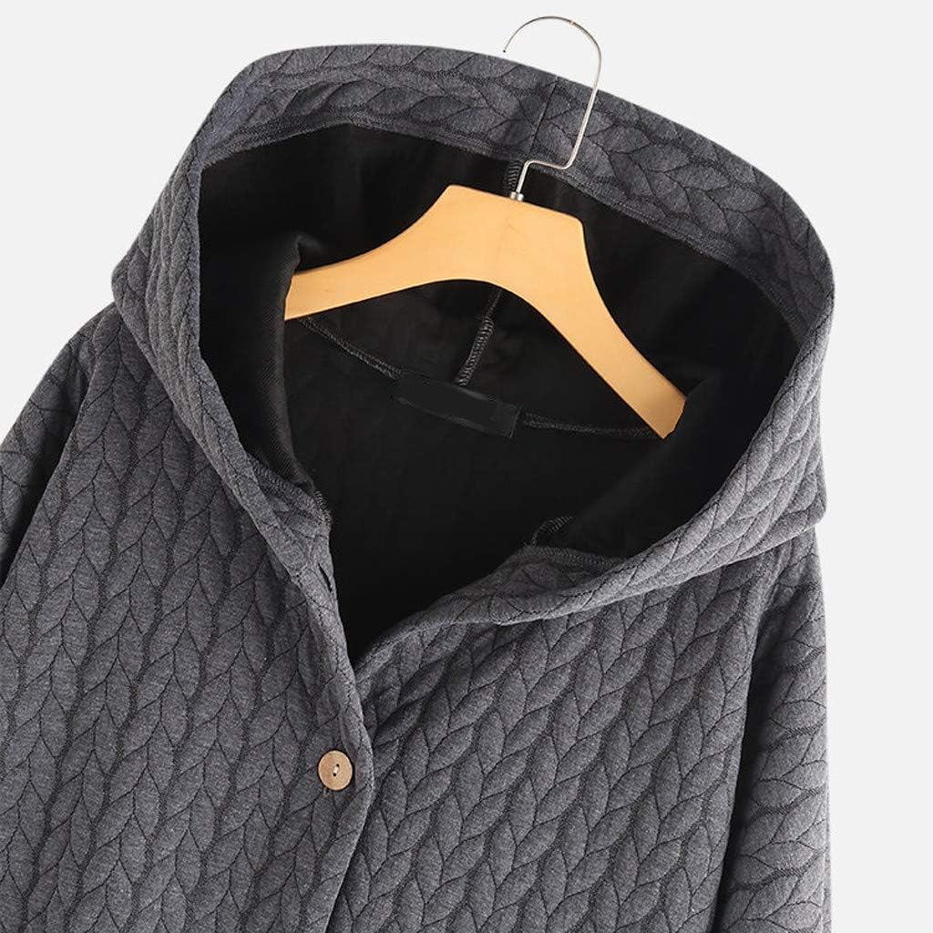 Alough Women Coat Plus Size Casual Button Pockets Warm High Low Long Sleeve Hooded Jacket Winter Fall Snow 5X Coats: Clothing