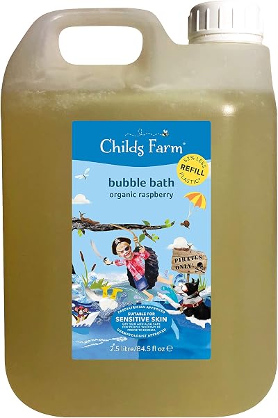 Childs Farm Kids Bubble Bath Organic Raspberry 2.5L Refill Gently Cleanses