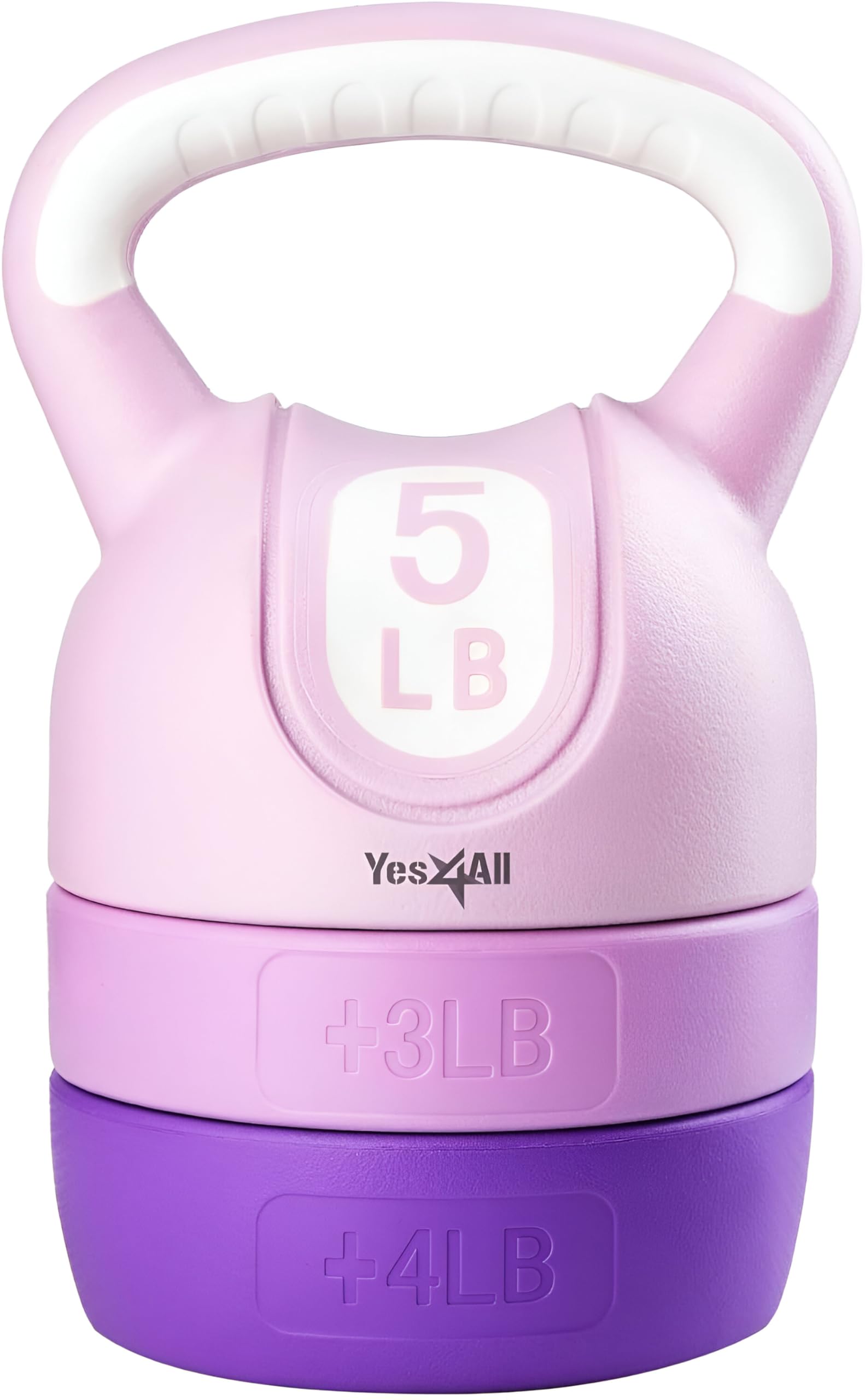 Yes4All Adjustable Kettlebell Weights Set for Women Strength Training, Kettlebells Workout Equipment for Home Gym 12lbs - Purple Image