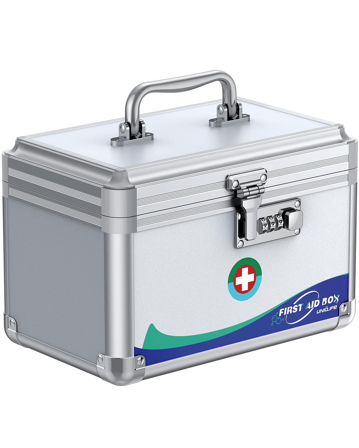 Photo 1 of ** can reset password**
Uniclife Medicine Lock Box First Aid Box with Combination Lock & Handle Portable Medication Metal Lockable Medicine Storage Box Security Lock Box for Medications, 10" x 6" x 6.5"