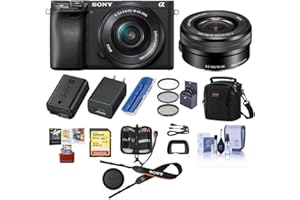 Sony Alpha a6400 24.2MP Mirrorless Camera with 16-50mm f/3.5-5.6 OSS Lens - Bundle with Camera Case, 32GB SDHC Card, 40.5mm Filter Kit, Cleaning Kit, Card Reader, Memory Wallet, Mac Software Pack