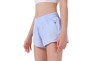 Aurefin Girls Athletic Shorts, Lightweight Running Shorts for Teen Girls Kids Sports Active Short with Zip Pocket and Elastic