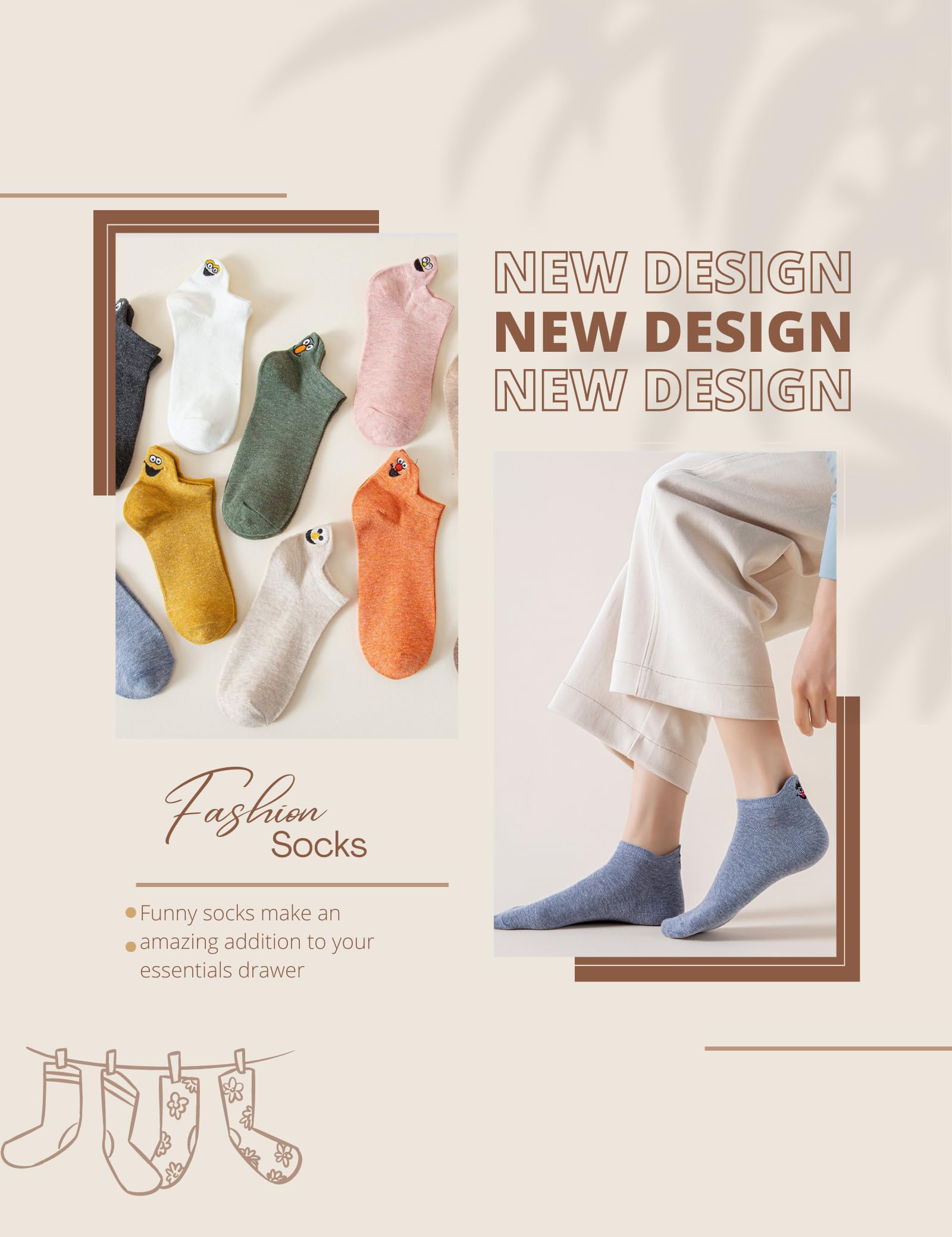 Sporzin Sneaker Socken Damen 39-42 Socken Damen 35-38 Gute Laune Socken 3