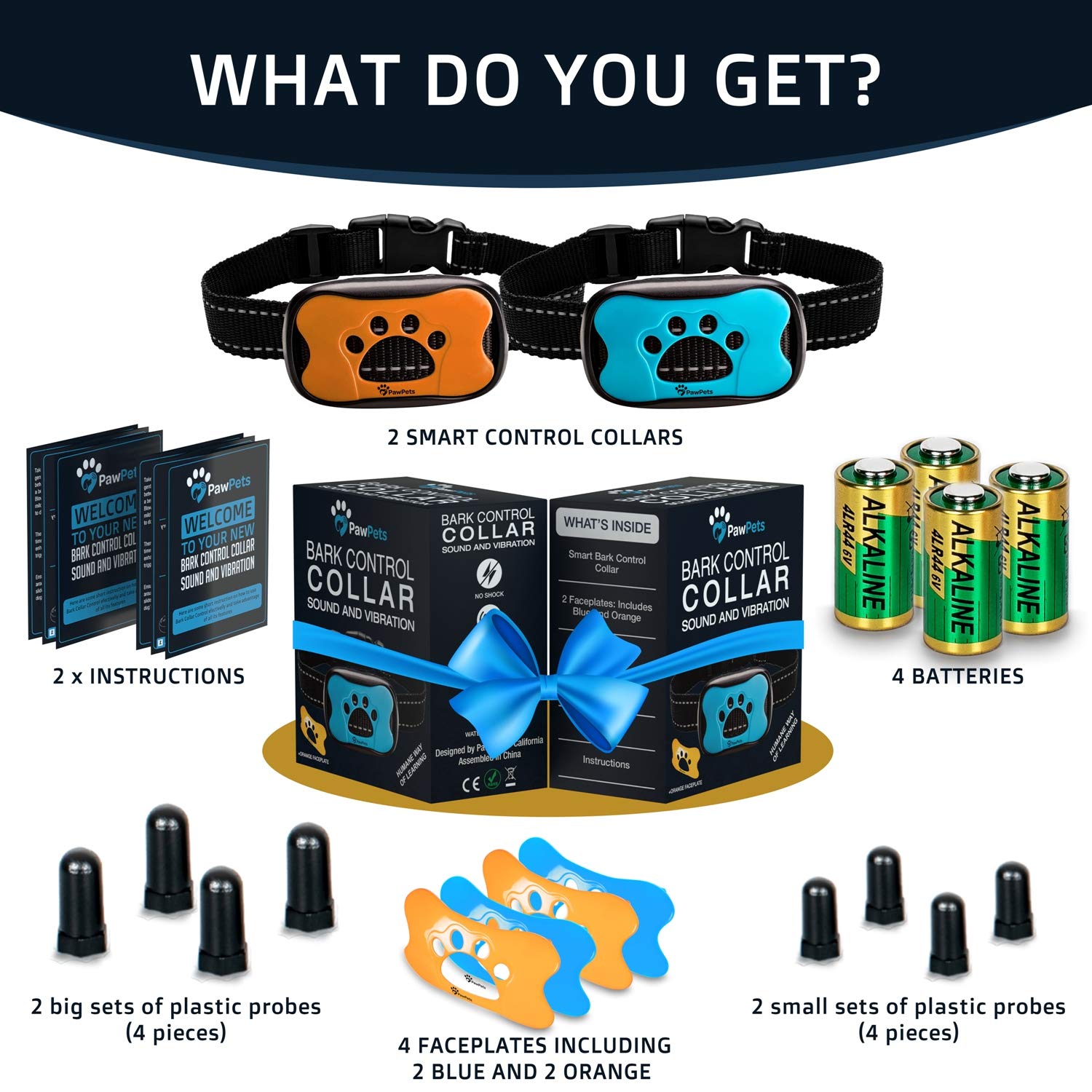 PawPets Anti Bark Collar No Shock Training Dog Collar Humane with