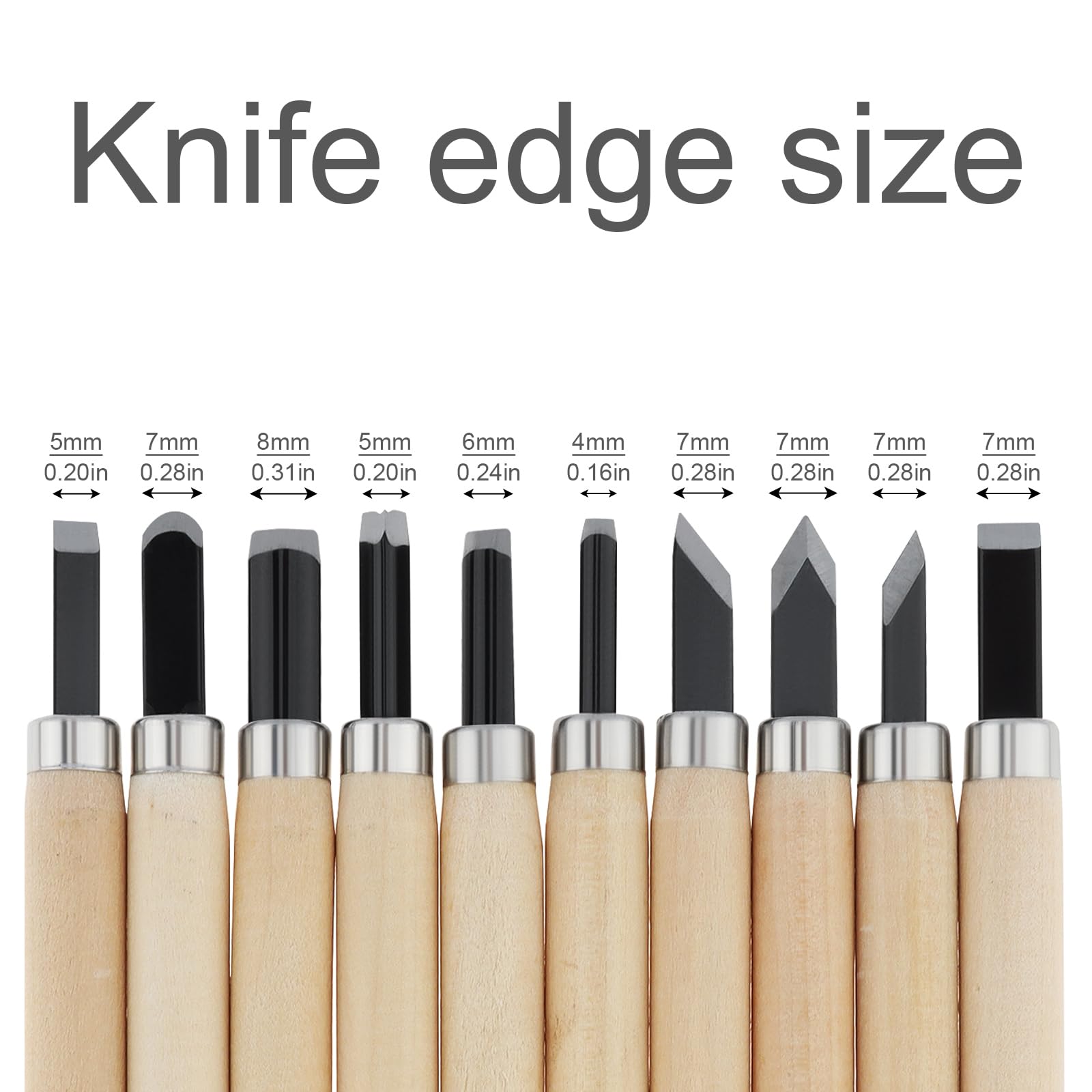 OriGlam 10pcs Professional Wood Carving Chisel Set - Carbon Steel Woodworking Tools, Power Grip Chisels Great for Carving and Woodworking