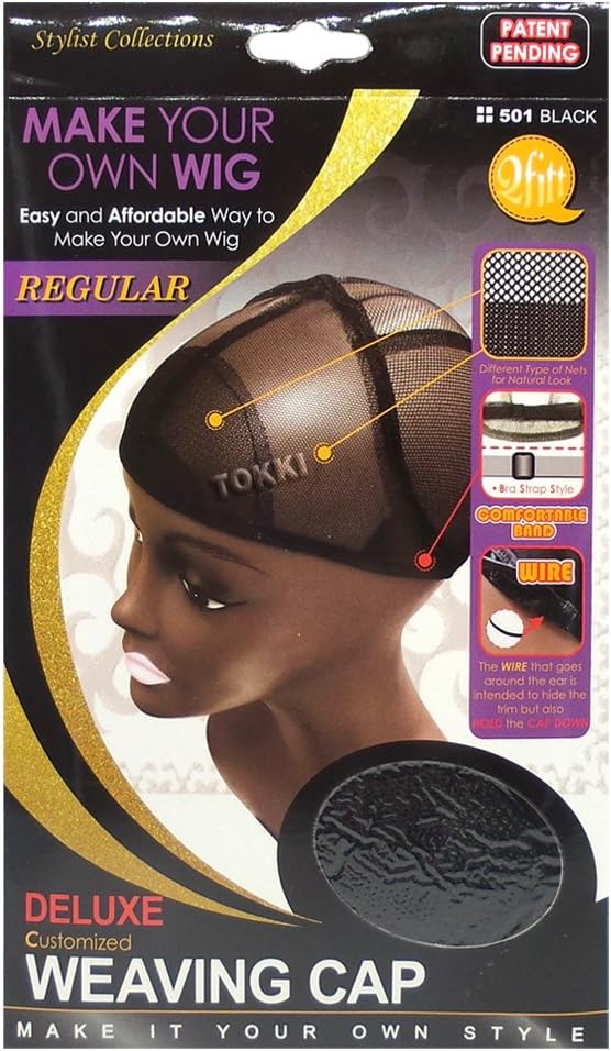 QfittMake Your Own Wig Deluxe Weaving Cap #501 Black