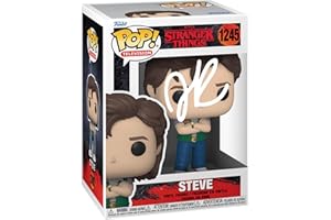 HOFSM.COM HALL OF FAME SPORTS MEMORABILIA Joe Keery Steve Harrington #1245 Stranger Things Season 4 Facsimile Signed Reprint Laser Autographed Funko POP! TV Figurine with Protector Case