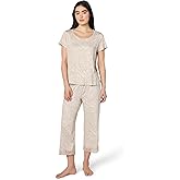 TAHARI womens Short Sleeve Top and Pants Pajama Set