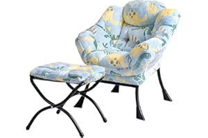 Welnow Toddler Kids Lazy Chair with Ottoman, Glow in The Dark Accent Comfy Lounge Children Armchair Couch with Removable Cover, Detachable Reading Chair with Footrest for Boy or Girl