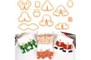 Christmas Bow Polymer Clay Cutters - 11 Pcs Deer Christmas Gnome Clay Cutters for Earrings Jewelry Funny Xmas
