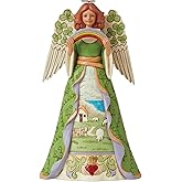 Enesco Jim Shore Heartwood Creek Irish Angel with Shamrock Wing Figurine, 9.75 Inch