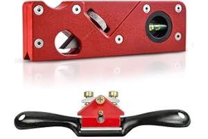 CDIYTOOL 45 Degree Chamfer Plane,Woodworking Edge Corner Flattening Tool Hand Planer with 9" Adjustable SpokeShave for Quick Edge Trimming and Chamfering (Red)