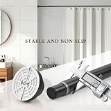 FRENESSA Shower Curtain Rod Stainless Steel Extendable Tension 115-185cm Dark view 4