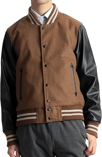 Amazon ラフタス Rafftas メルトン ウール スタジャン スタジアムジャンパー レザー メンズ 冬 アウター 冬服 Mサイズ キャメル コート ジャケット 通販