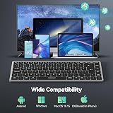 TECKNET 2.4G Wireless Keyboard Rechargeable 4-Device Bluetooth UK Layout view 7