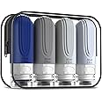 Mrsdry Travel Bottles for Toiletries, Tsa Approved 2oz Travel size Bottles, BPA Free Leak Proof Travel Toiletry Containers, Refillable Travel Accessories with Toiletry Bag for Shampoo Liquid (4 Pack)